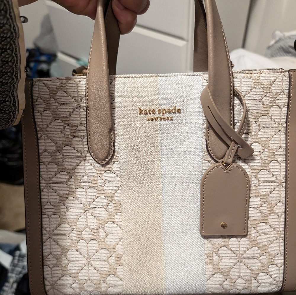 Kate Spade brand new flower jacquard small tote